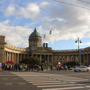 Cathédrale de Kazan et Perspective Nevsky de Saint-Pétersbourg